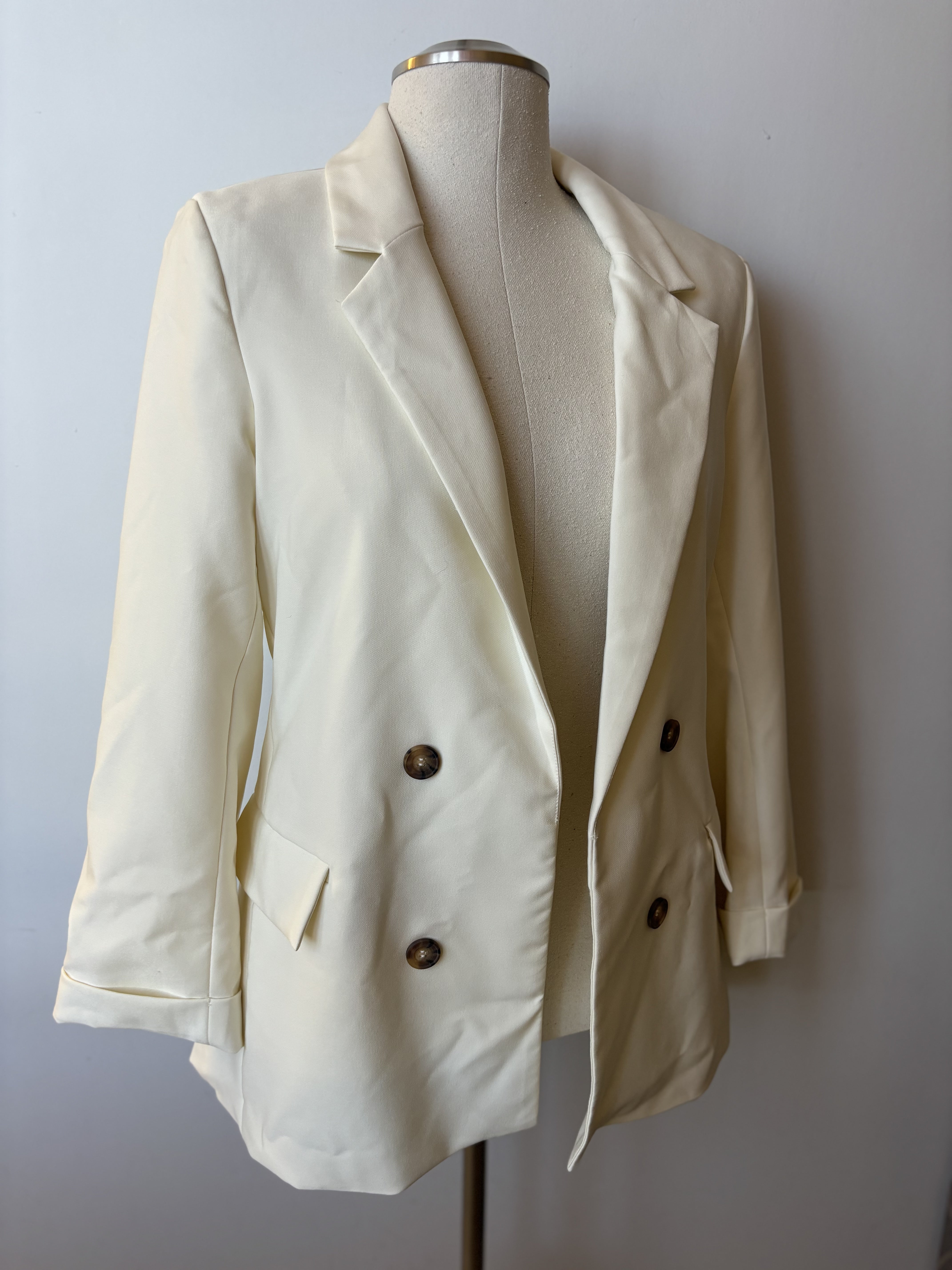Love Tree Linen Woven Striped Blazer