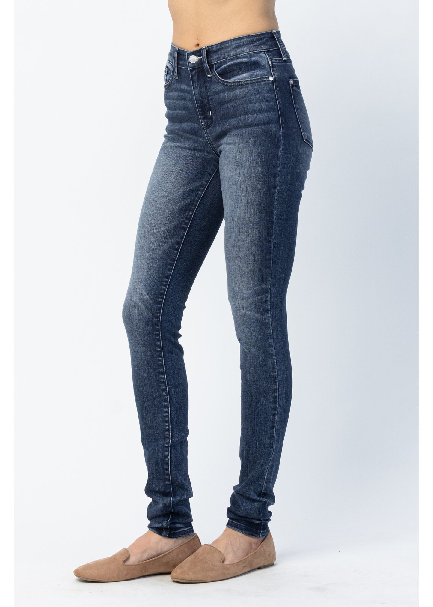 JUDY BLUE - MID LONG PIN TACK SKINNY