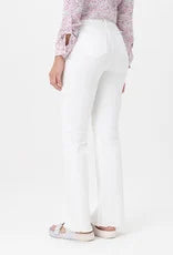 Renaur - White Woven Jeans with Open Slit