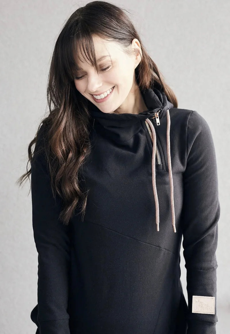 Pink Cement - 1/4 Zip- Blk with Rose Gold