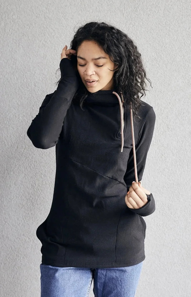Pink Cement - 1/4 Zip- Blk with Rose Gold