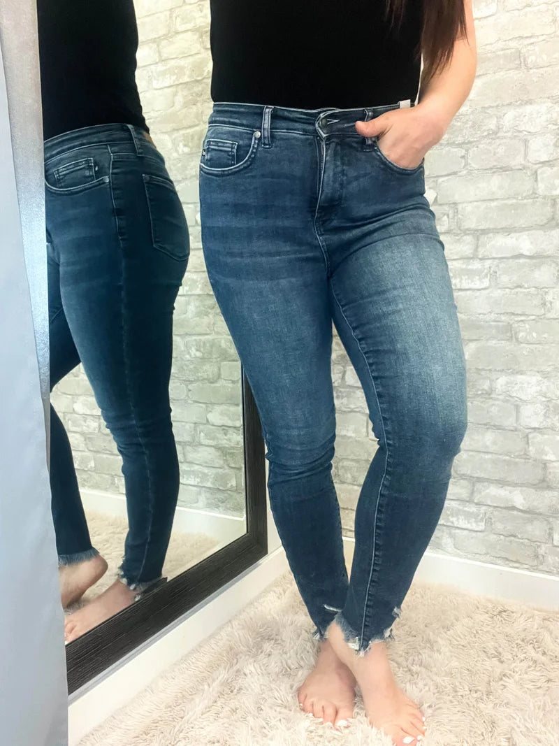 Judy Blue Raw Hem Tummy Control Skinny Jeans