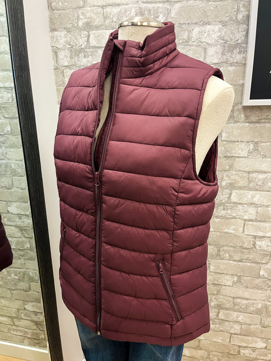 The Padded Vest with Zipper Pockets - Purple