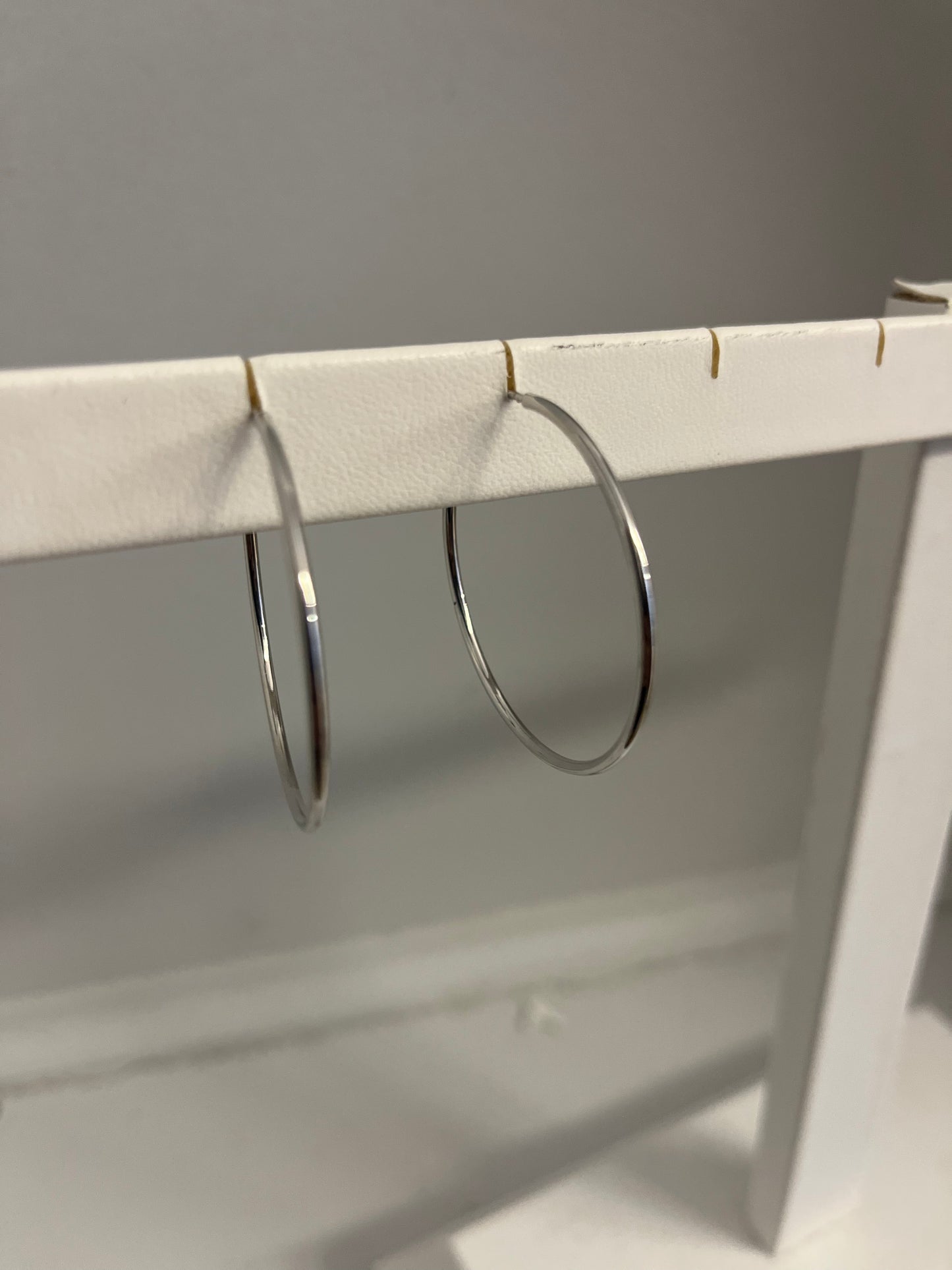 Silver Hoop Earrings 1.5"