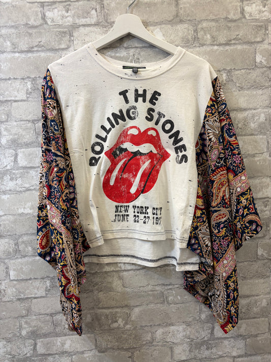 The Banded Pullover Top (Rolling Stones Tongue)