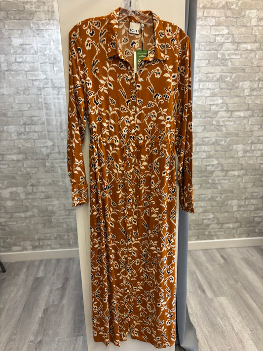 Ichi - Rust Boho Long Sleeve Dress