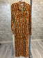 Ichi - Rust Boho Long Sleeve Dress
