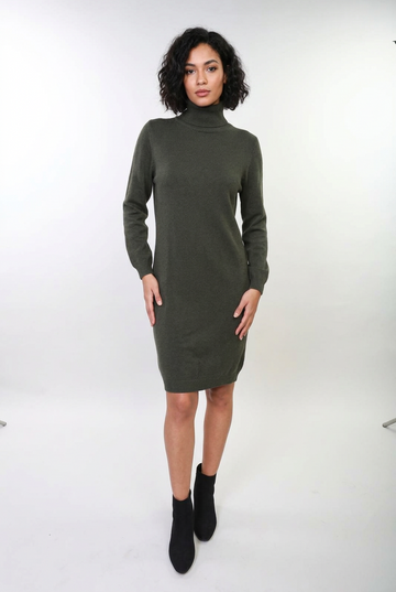 The Amanda Sweater Dress - Army Green