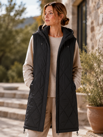 The Quilted Vest - Black