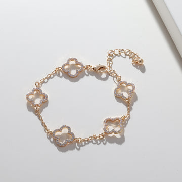 720168 - Merx Cleef Gold with Crystals Bracelet