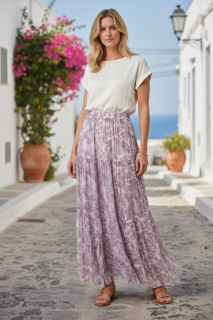 The Bohomian Skirt - Lilac