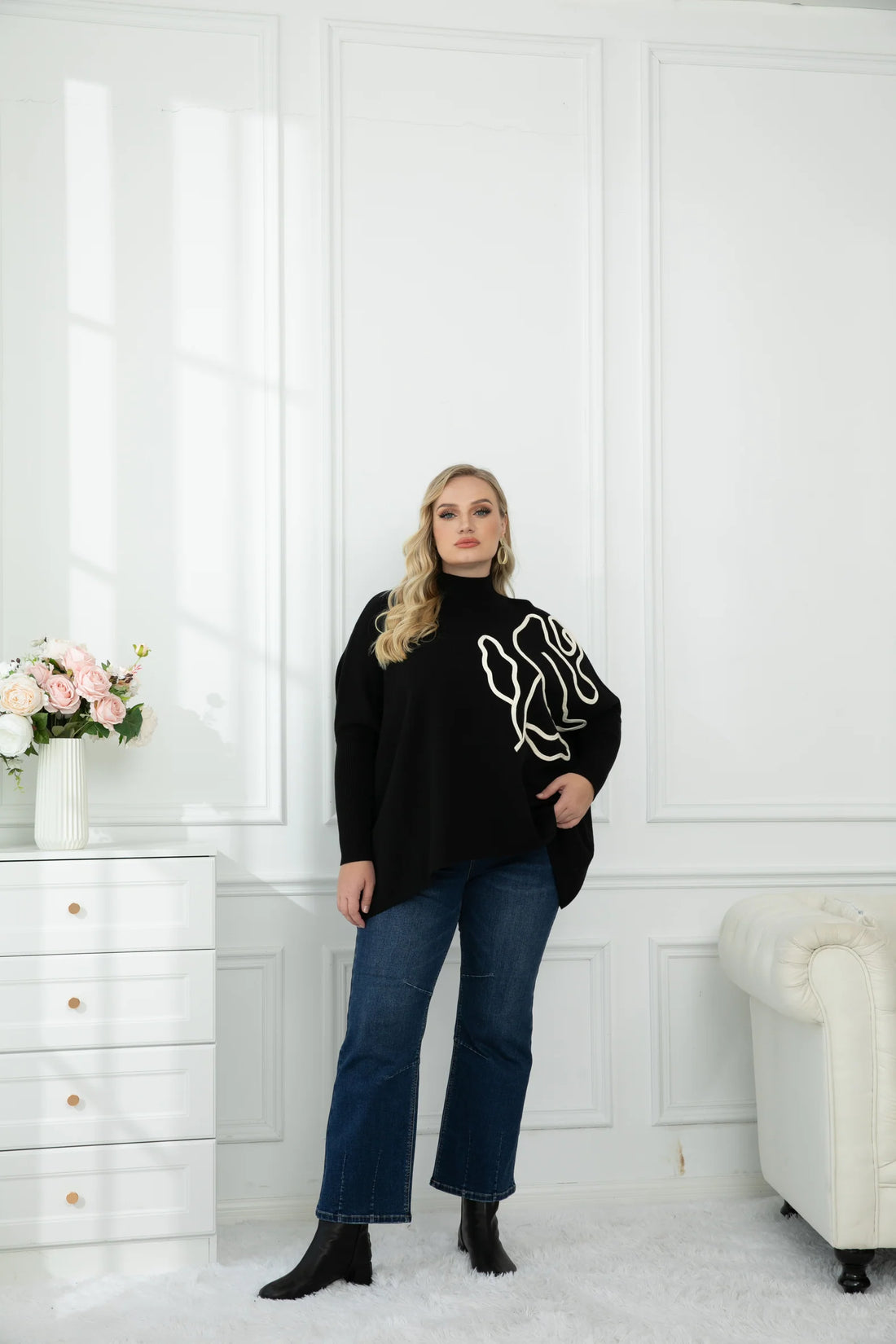 OFV - Wild Rose Pullover - Black