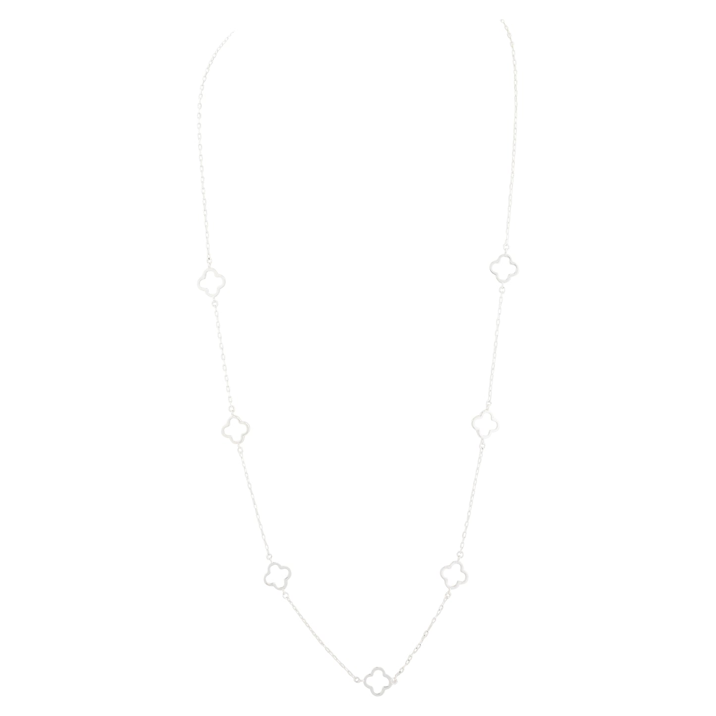700167 - Merx Long Single Cleef Necklace (Silver)