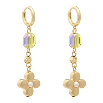 84260121 Merx Drop Flower Earrings Gold
