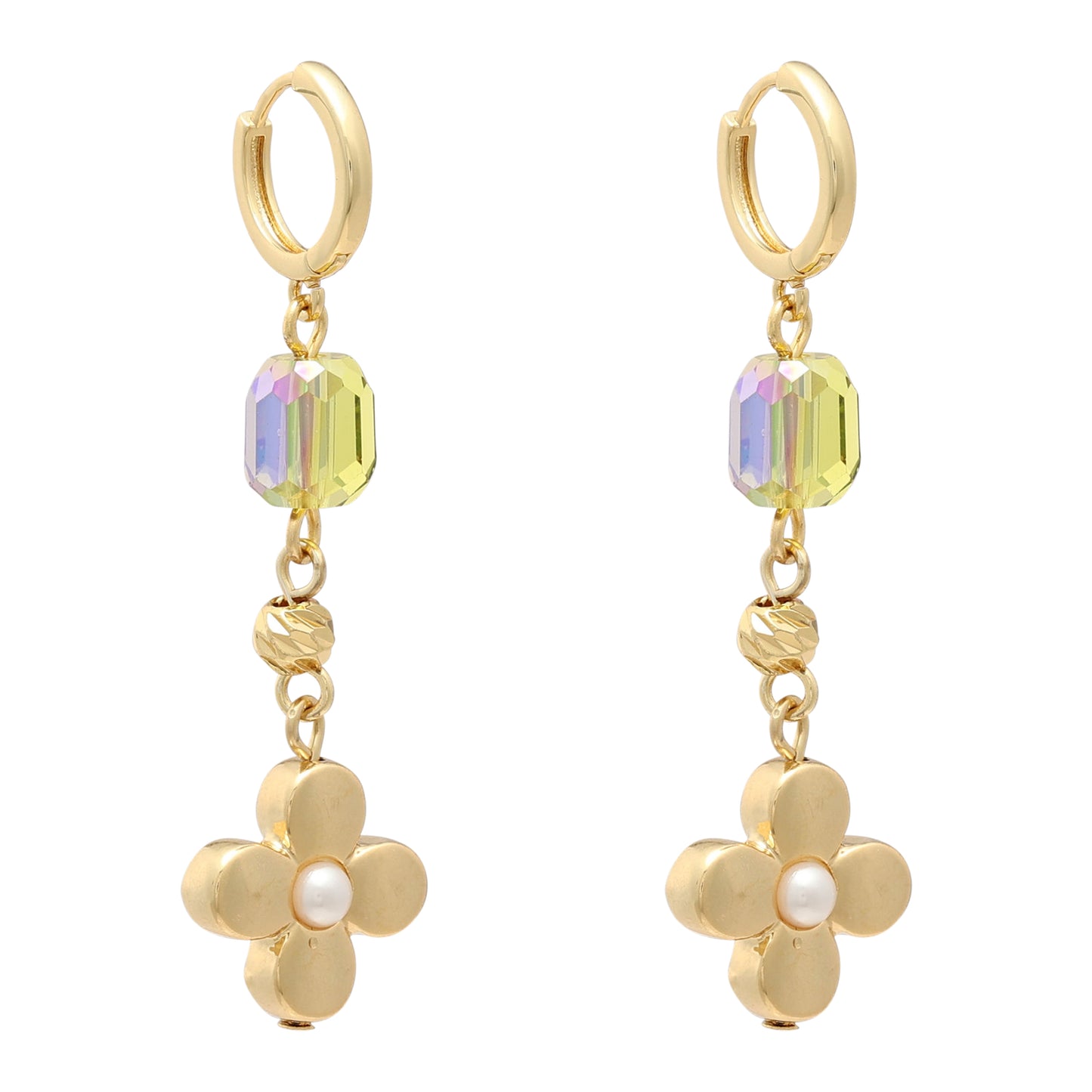 84260121 Merx Drop Flower Earrings Gold