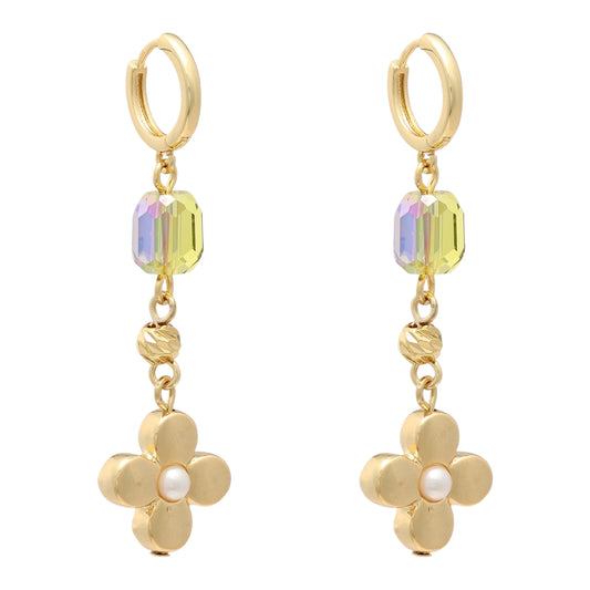 84260121 Merx Drop Flower Earrings Gold