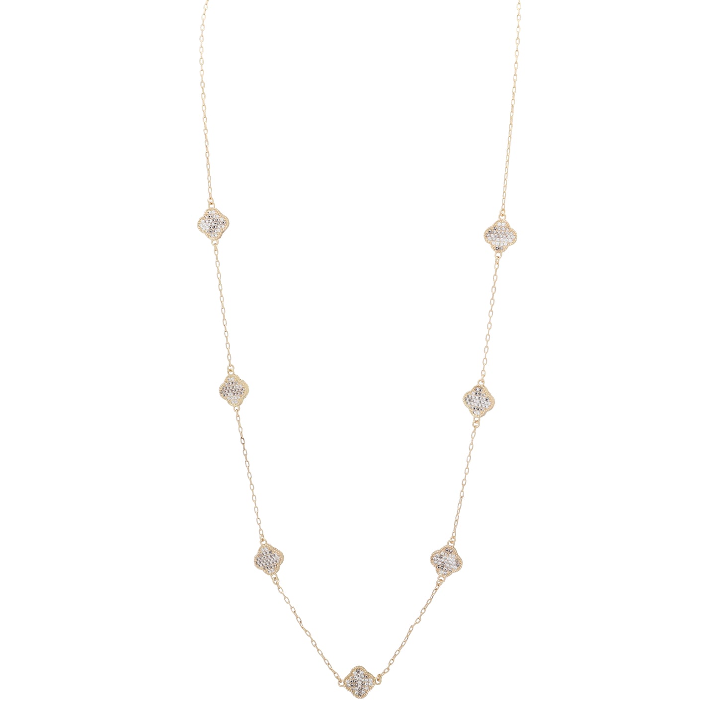 700162 - Merx Long Cleef Necklace (Reversible) Crystals