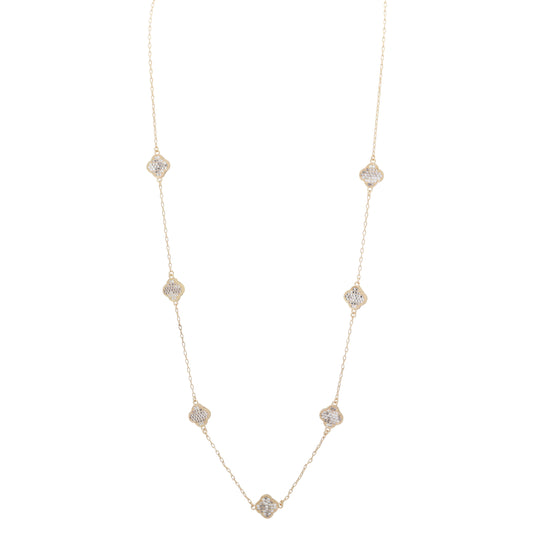 700162 - Merx Long Cleef Necklace (Reversible) Crystals