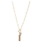23861 - Merx Paperclip Long Necklace with Heart (Gold)