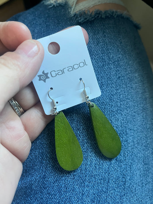 WOOD DROP EARRINGS