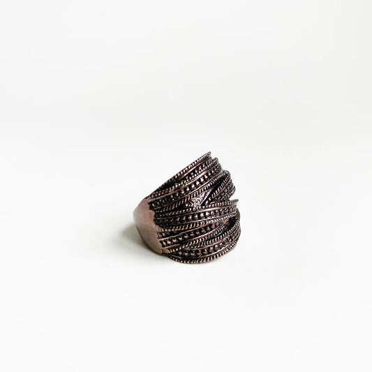 4083 - COFFEE WIDE METALLIC RING