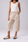 The Linen Cropped Pant - Beige