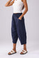 The Linen Cropped Pant - Navy