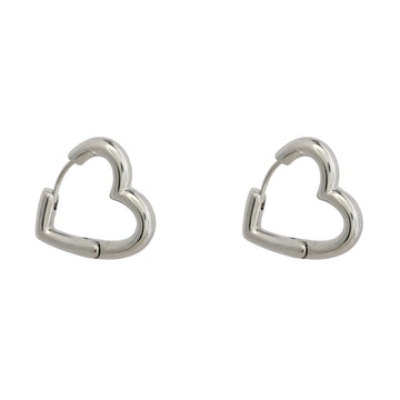 1884 - Merx Heart Hoop Earrings - Silver