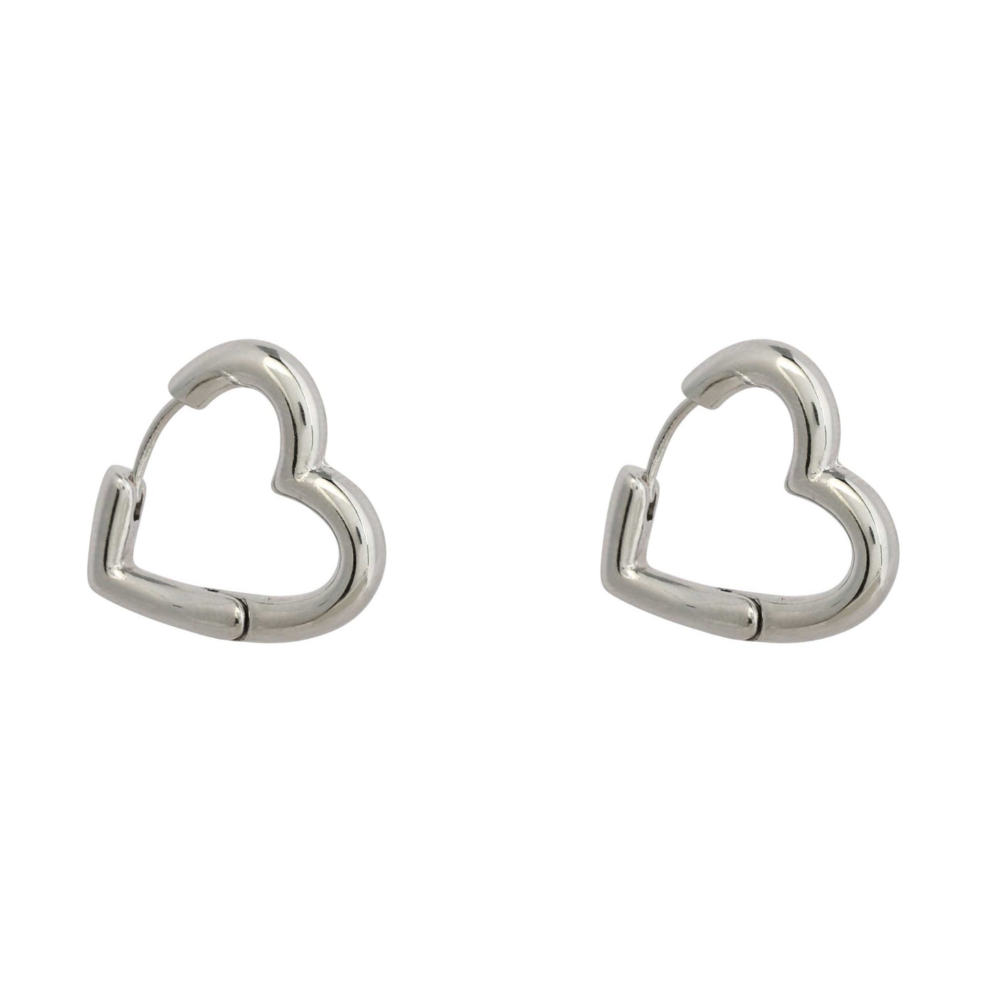 1884 - Merx Heart Hoop Earrings - Silver