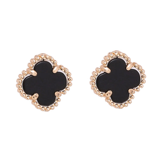 710111 - Merx Cleef Stud Earrings (Black)