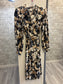 ICHI - LONG SLEEVE DRESS TAUPE & NAVY