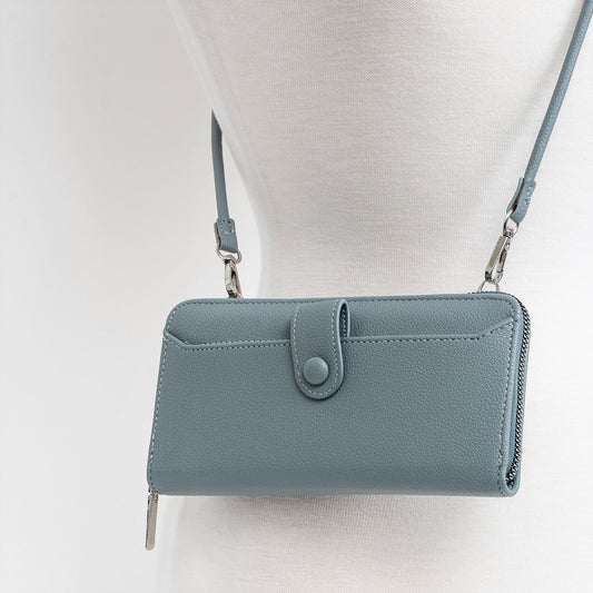 7076 - BLUE VEGAN LEATHER WALLET PURSE