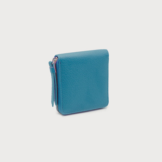 7125 - Square Wallet with Zipper - Azule