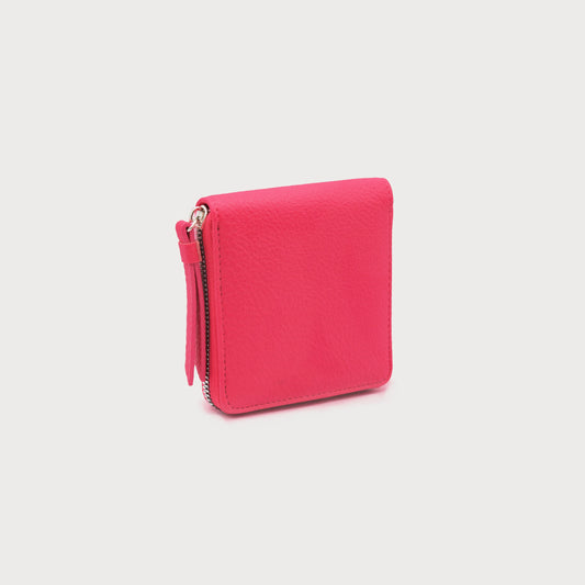 7125 - Square Wallet with Zipper - Raspberry