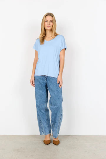 Soya Concept Marica V Neck T-shirt - Blue