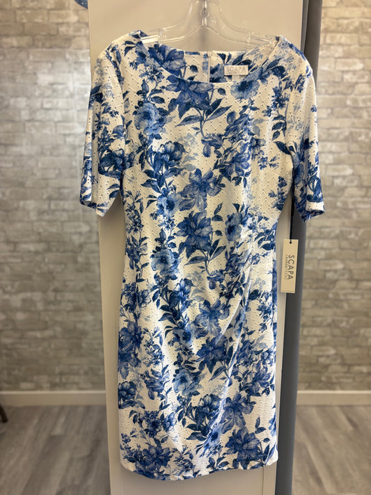 Scapa Floral Pencil Skirt Blue/White