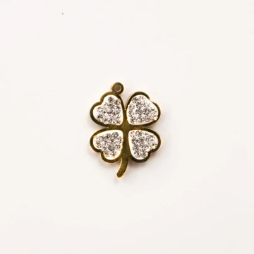 Charm - Clover Rhinestone Gold