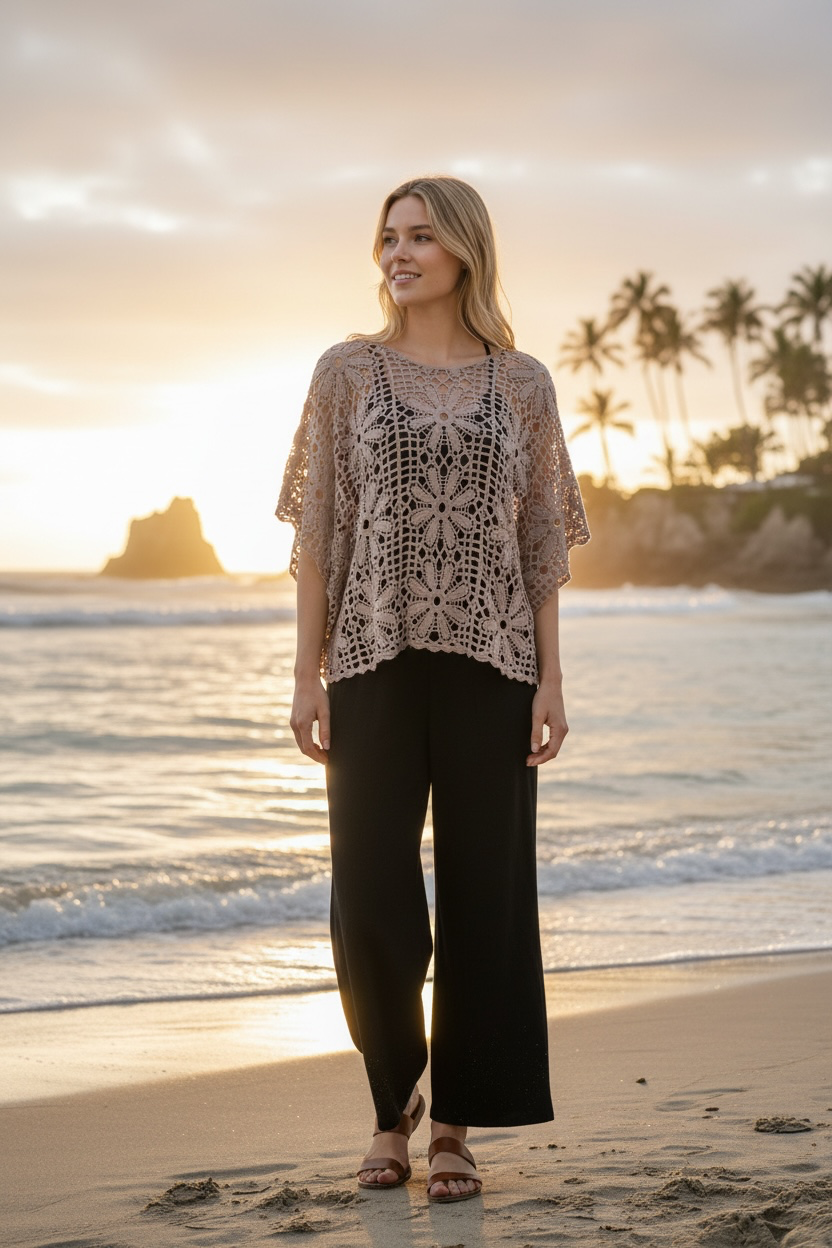 The Boho Crochet Top - Mocha