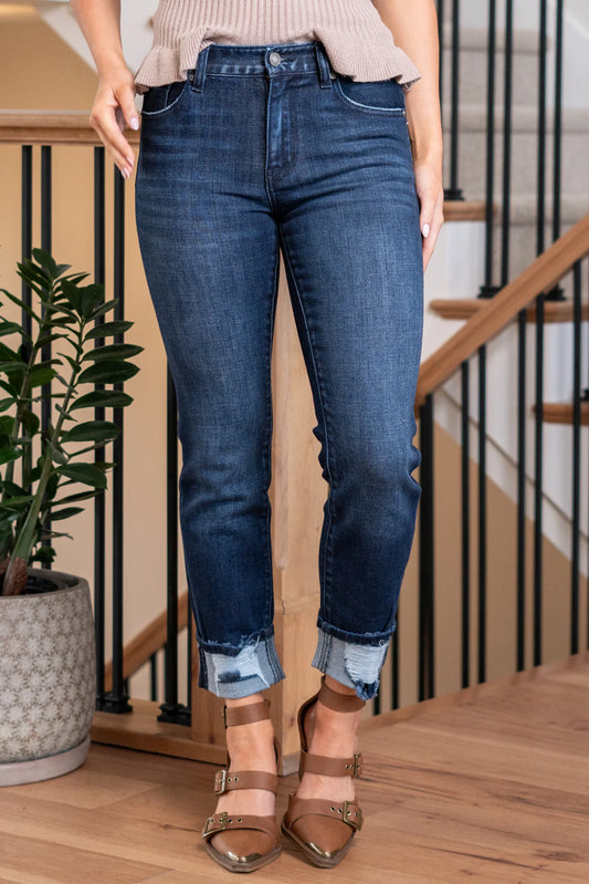 NWT - Kancan Cane Mid Rise Slim Straight Leg