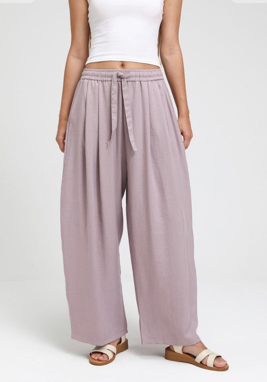 The Merissa Wide Leg Pants - Lavender