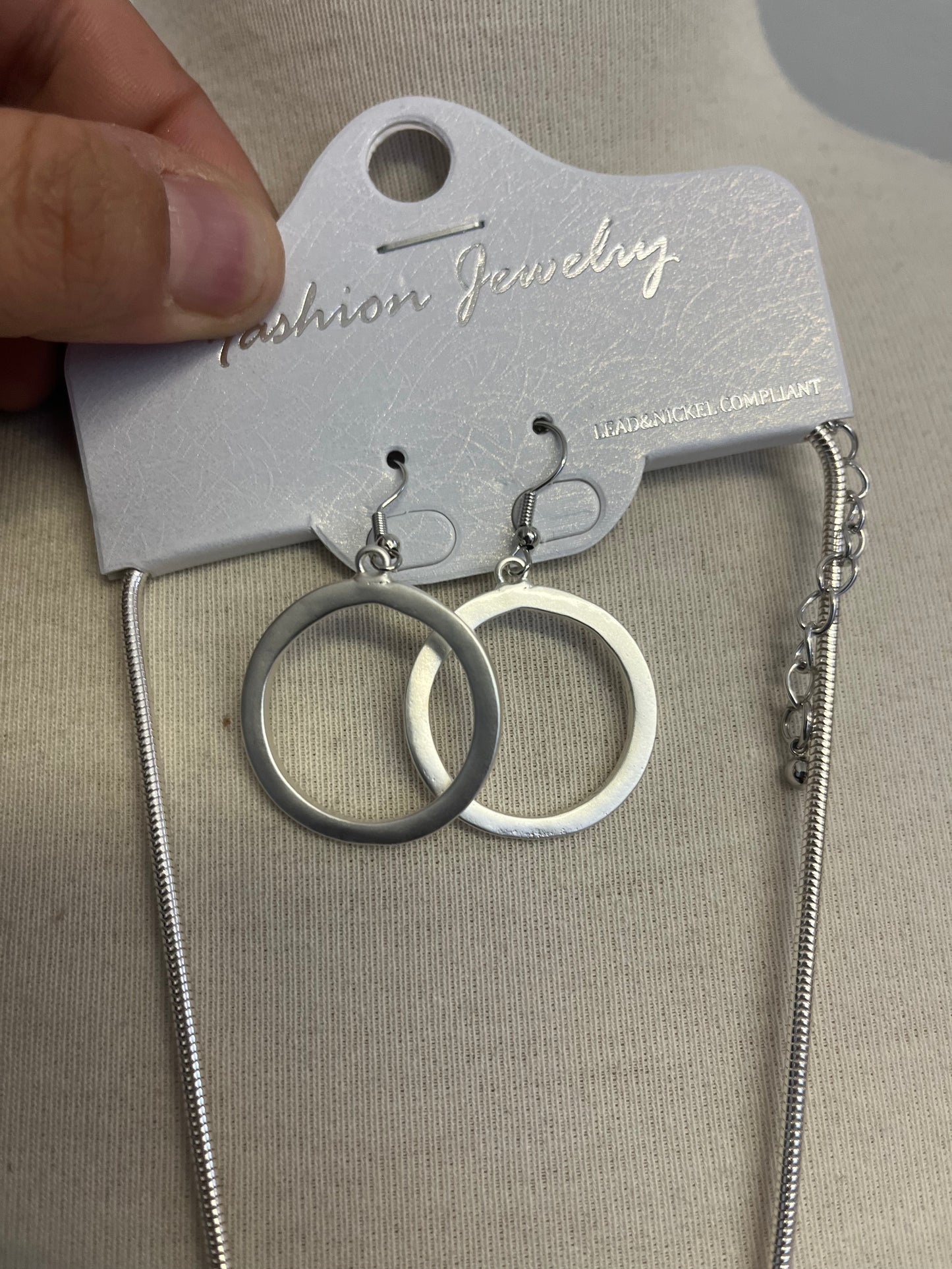Triple Circles Necklace & Earrings Set