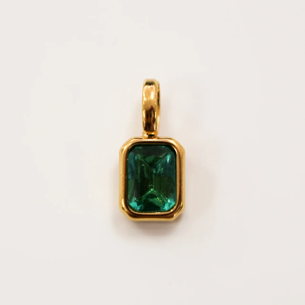 Charm - Birthstone Green (May) Gold