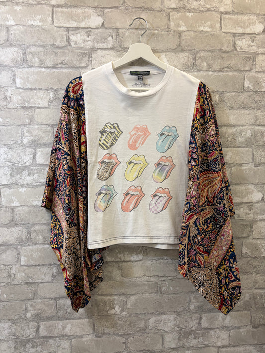 The Banded Pullover Top (Rolling Stones) White