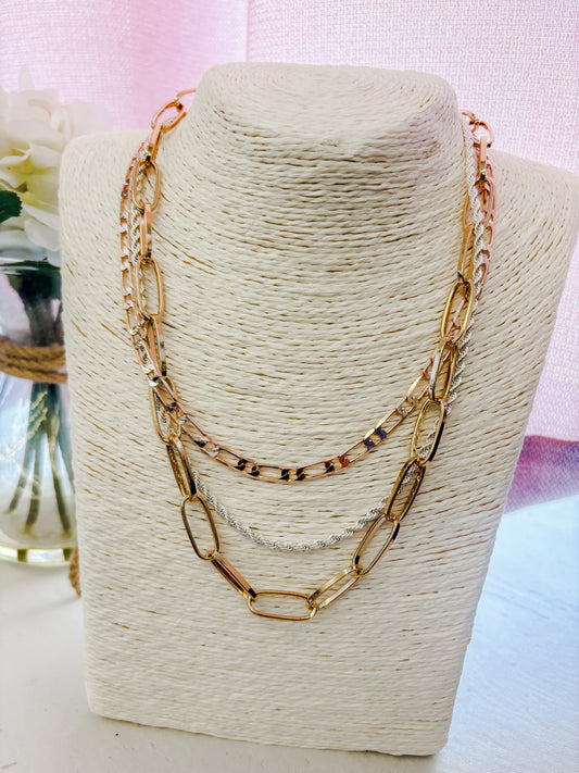 Trio Paper Clip Mix (9 Necklaces in 1)