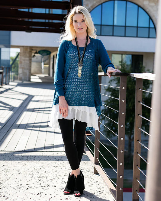 NWT - Grace & Lace Two-Fit Knit Cardigan - Teal