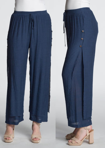 The Button Boho Pant - Black
