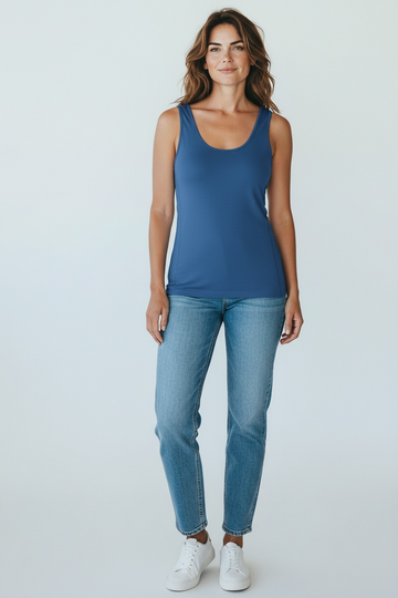 Seamless  Bamboo Tank - Denim