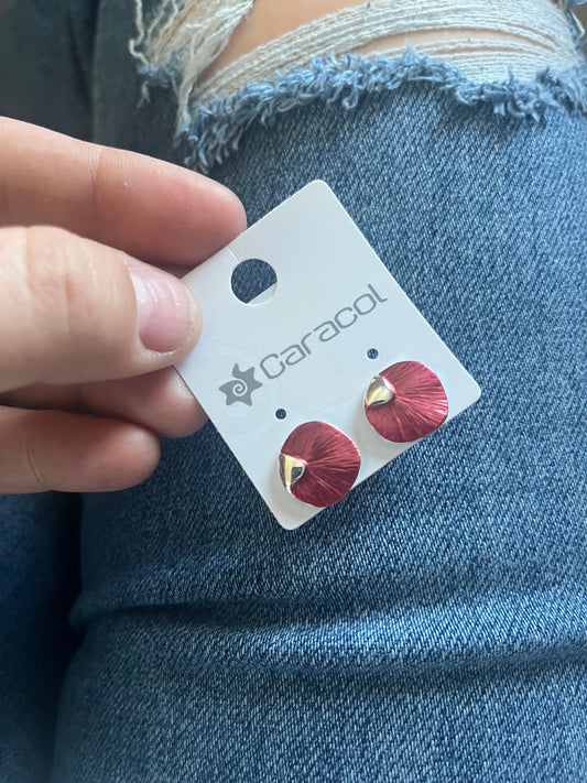 RED SEASHELL EARRINGS