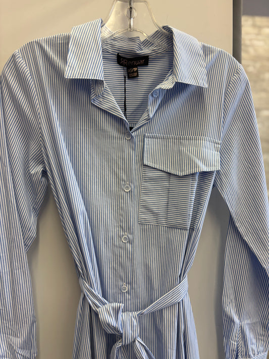 Papillon - Long Sleeve Blue/ White Dress