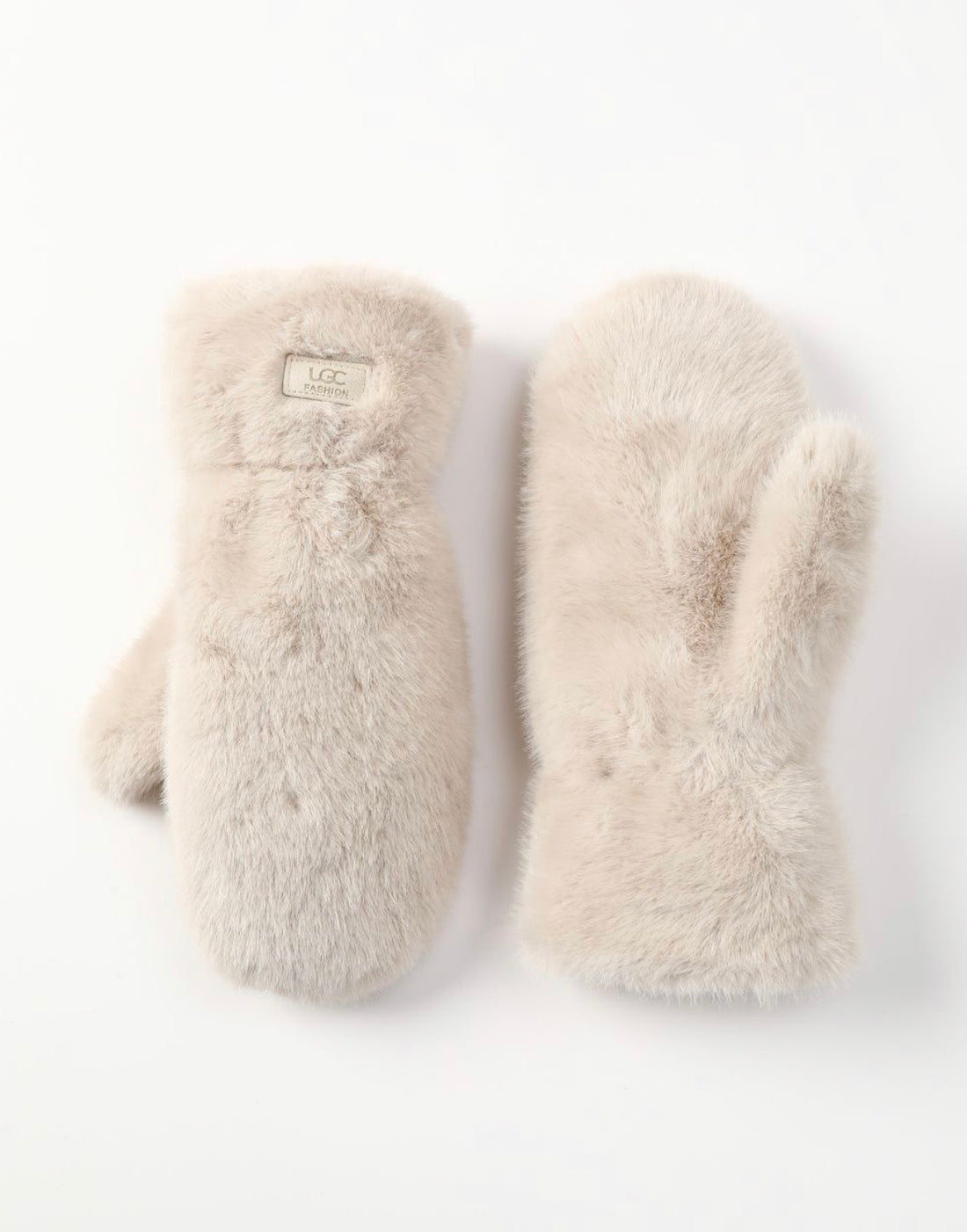 Faux Fur Mittens - White